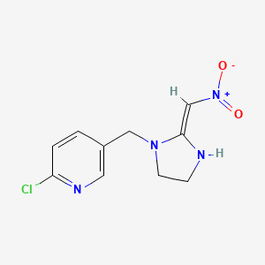 molecular formula C10H11ClN4O2 B7830243 Pyridine, 2-chloro-5-[[2-(nitromethylene)-1-imidazolidinyl]methyl]- 