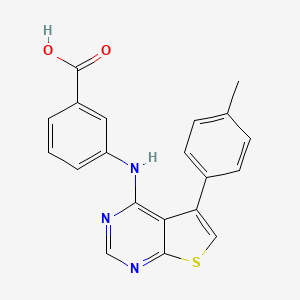 molecular formula C20H15N3O2S B7830253 3-{[5-(4-Methylphenyl)thieno[2,3-d]pyrimidin-4-yl]amino}benzoic acid 