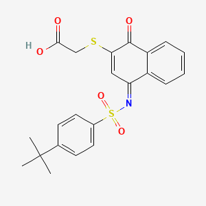 2-[(4E)-4-(4-tert-butylphenyl)sulfonylimino-1-oxonaphthalen-2-yl]sulfanylacetic acid