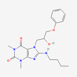 molecular formula C20H27N5O4 B7830282 8-(butylamino)-7-(2-hydroxy-3-phenoxypropyl)-1,3-dimethyl-3,7-dihydro-1H-purine-2,6-dione 