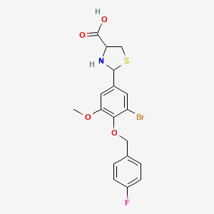molecular formula C18H17BrFNO4S B7830303 2-(3-Bromo-4-((4-fluorobenzyl)oxy)-5-methoxyphenyl)thiazolidine-4-carboxylic acid 
