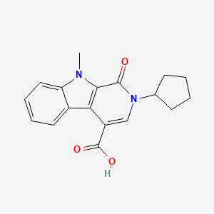 molecular formula C18H18N2O3 B7830326 2-cyclopentyl-9-methyl-1-oxo-2,9-dihydro-1H-beta-carboline-4-carboxylic acid 