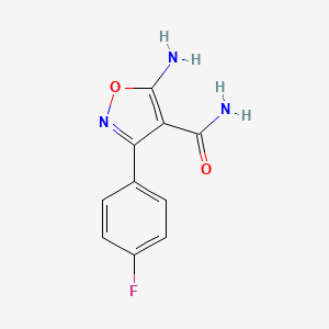 molecular formula C10H8FN3O2 B7830338 5-Amino-3-(4-fluorophenyl)isoxazole-4-carboxamide 