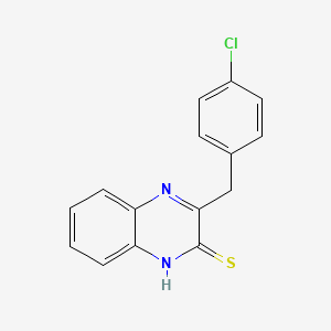 molecular formula C15H11ClN2S B7830356 3-(4-Chlorobenzyl)quinoxaline-2-thiol 