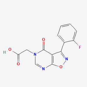 molecular formula C13H8FN3O4 B7830391 [3-(2-fluorophenyl)-4-oxoisoxazolo[5,4-d]pyrimidin-5(4H)-yl]acetic acid 