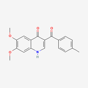 molecular formula C19H17NO4 B7830405 6,7-dimethoxy-3-[(4-methylphenyl)carbonyl]quinolin-4(1H)-one 