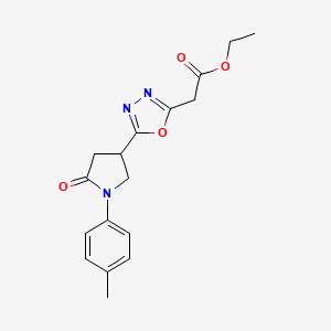 molecular formula C17H19N3O4 B7830440 Ethyl {5-[1-(4-methylphenyl)-5-oxopyrrolidin-3-yl]-1,3,4-oxadiazol-2-yl}acetate 