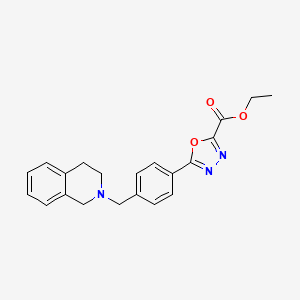 molecular formula C21H21N3O3 B7830457 ethyl 5-[4-(3,4-dihydroisoquinolin-2(1H)-ylmethyl)phenyl]-1,3,4-oxadiazole-2-carboxylate 