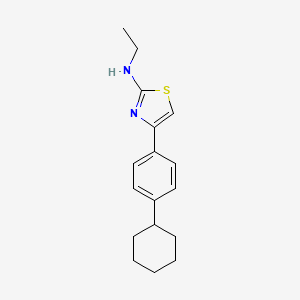 molecular formula C17H22N2S B7830475 4-(4-cyclohexylphenyl)-N-ethyl-1,3-thiazol-2-amine 