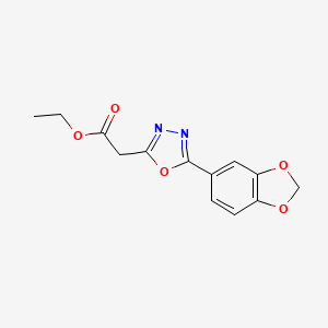 molecular formula C13H12N2O5 B7830487 Ethyl [5-(1,3-benzodioxol-5-yl)-1,3,4-oxadiazol-2-yl]acetate 