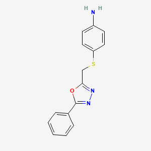 molecular formula C15H13N3OS B7830501 (4-{[(5-Phenyl-1,3,4-oxadiazol-2-yl)methyl]thio}phenyl)amine 