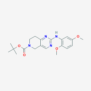 molecular formula C20H26N4O4 B7830520 tert-butyl 2-[(2,5-dimethoxyphenyl)amino]-7,8-dihydropyrido[4,3-d]pyrimidine-6(5H)-carboxylate 