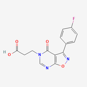 molecular formula C14H10FN3O4 B7830539 3-[3-(4-fluorophenyl)-4-oxoisoxazolo[5,4-d]pyrimidin-5(4H)-yl]propanoic acid 
