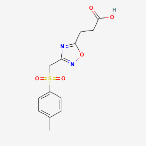 molecular formula C13H14N2O5S B7830541 3-(3-{[(4-Methylphenyl)sulfonyl]methyl}-1,2,4-oxadiazol-5-yl)propanoic acid 