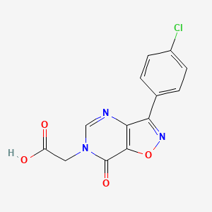 molecular formula C13H8ClN3O4 B7830552 2-[3-(4-Chlorophenyl)-7-oxo-[1,2]oxazolo[4,5-d]pyrimidin-6-yl]acetic acid 