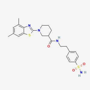 molecular formula C23H28N4O3S2 B7830564 N-{2-[4-(aminosulfonyl)phenyl]ethyl}-1-(4,6-dimethyl-1,3-benzothiazol-2-yl)piperidine-3-carboxamide 