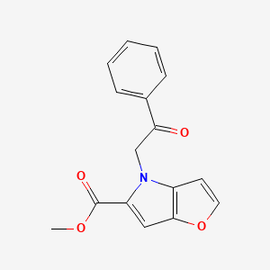 molecular formula C16H13NO4 B7830575 methyl 4-(2-oxo-2-phenylethyl)-4H-furo[3,2-b]pyrrole-5-carboxylate 