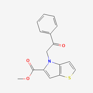 molecular formula C16H13NO3S B7830578 methyl 4-(2-oxo-2-phenylethyl)-4H-thieno[3,2-b]pyrrole-5-carboxylate 