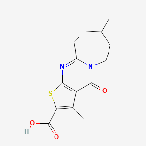 4,12-dimethyl-2-oxo-6-thia-1,8-diazatricyclo[7.5.0.03,7]tetradeca-3(7),4,8-triene-5-carboxylic acid