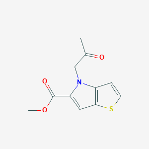 molecular formula C11H11NO3S B7830608 methyl 4-(2-oxopropyl)-4H-thieno[3,2-b]pyrrole-5-carboxylate 