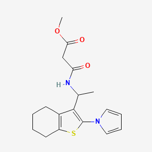 molecular formula C18H22N2O3S B7830624 methyl 3-oxo-3-({1-[2-(1H-pyrrol-1-yl)-4,5,6,7-tetrahydro-1-benzothien-3-yl]ethyl}amino)propanoate 