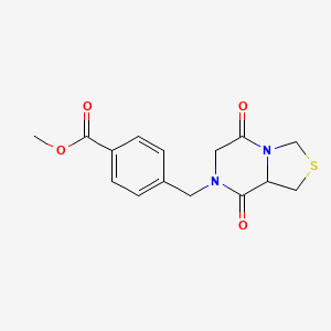 molecular formula C15H16N2O4S B7830657 methyl 4-[(5,8-dioxotetrahydro[1,3]thiazolo[3,4-a]pyrazin-7(1H)-yl)methyl]benzoate 