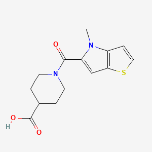 molecular formula C14H16N2O3S B7830670 1-[(4-methyl-4H-thieno[3,2-b]pyrrol-5-yl)carbonyl]-4-piperidinecarboxylic acid 