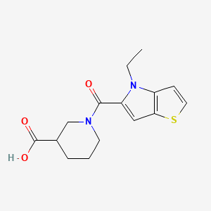 molecular formula C15H18N2O3S B7830675 1-[(4-ethyl-4H-thieno[3,2-b]pyrrol-5-yl)carbonyl]piperidine-3-carboxylic acid 