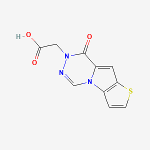 molecular formula C10H7N3O3S B7830678 (8-oxothieno[2',3':4,5]pyrrolo[1,2-d][1,2,4]triazin-7(8H)-yl)acetic acid 