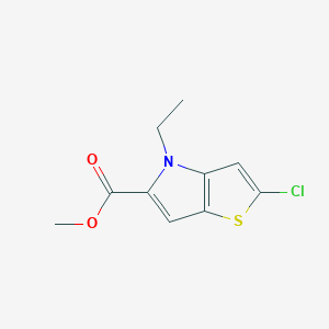 molecular formula C10H10ClNO2S B7830687 methyl 2-chloro-4-ethyl-4H-thieno[3,2-b]pyrrole-5-carboxylate 