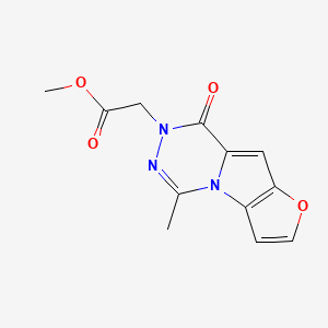 molecular formula C12H11N3O4 B7830698 methyl (5-methyl-8-oxofuro[2',3':4,5]pyrrolo[1,2-d][1,2,4]triazin-7(8H)-yl)acetate 