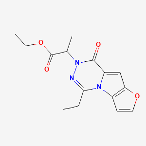 molecular formula C15H17N3O4 B7830705 ethyl 2-(5-ethyl-8-oxofuro[2',3':4,5]pyrrolo[1,2-d][1,2,4]triazin-7(8H)-yl)propanoate 