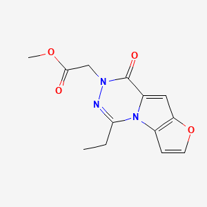 molecular formula C13H13N3O4 B7830706 methyl (5-ethyl-8-oxofuro[2',3':4,5]pyrrolo[1,2-d][1,2,4]triazin-7(8H)-yl)acetate 