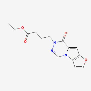 molecular formula C14H15N3O4 B7830719 ethyl 4-(8-oxofuro[2',3':4,5]pyrrolo[1,2-d][1,2,4]triazin-7(8H)-yl)butanoate 