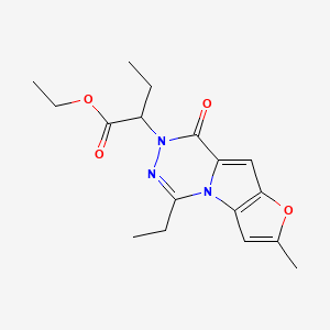 molecular formula C17H21N3O4 B7830720 ethyl 2-(5-ethyl-2-methyl-8-oxofuro[2',3':4,5]pyrrolo[1,2-d][1,2,4]triazin-7(8H)-yl)butanoate 