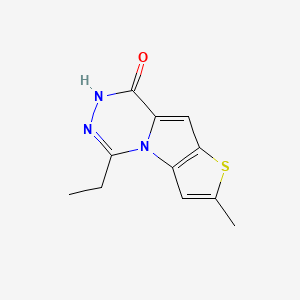 molecular formula C11H11N3OS B7830725 5-ethyl-2-methylthieno[2',3':4,5]pyrrolo[1,2-d][1,2,4]triazin-8(7H)-one 