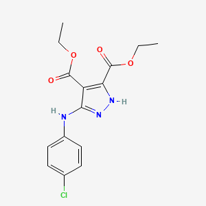 molecular formula C15H16ClN3O4 B7830729 diethyl 3-(4-chloroanilino)-1H-pyrazole-4,5-dicarboxylate 