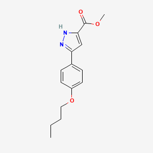 molecular formula C15H18N2O3 B7830736 methyl 3-(4-butoxyphenyl)-1H-pyrazole-5-carboxylate 