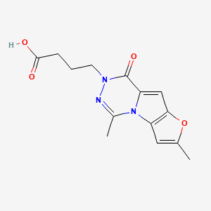 molecular formula C14H15N3O4 B7830743 4-(2,5-dimethyl-8-oxofuro[2',3':4,5]pyrrolo[1,2-d][1,2,4]triazin-7(8H)-yl)butanoic acid 
