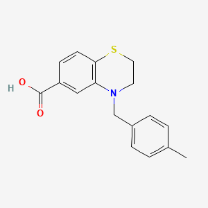 molecular formula C17H17NO2S B7830766 4-(4-methylbenzyl)-3,4-dihydro-2H-1,4-benzothiazine-6-carboxylic acid 