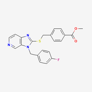molecular formula C22H18FN3O2S B7830781 methyl 4-({[3-(4-fluorobenzyl)-3H-imidazo[4,5-c]pyridin-2-yl]thio}methyl)benzoate 