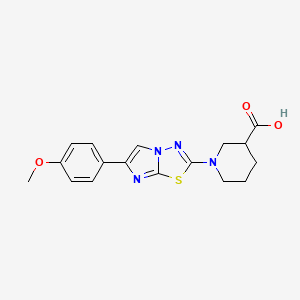 molecular formula C17H18N4O3S B7830789 1-[6-(4-Methoxyphenyl)imidazo[2,1-b][1,3,4]thiadiazol-2-yl]piperidine-3-carboxylic acid 