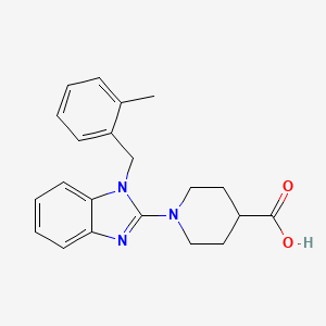 molecular formula C21H23N3O2 B7830791 1-[1-(2-methylbenzyl)-1H-benzimidazol-2-yl]piperidine-4-carboxylic acid 