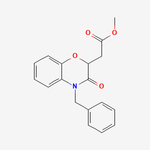 molecular formula C18H17NO4 B7830798 methyl (4-benzyl-3-oxo-3,4-dihydro-2H-1,4-benzoxazin-2-yl)acetate 
