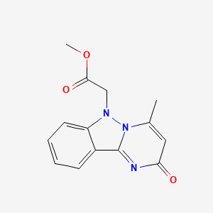 methyl (4-methyl-2-oxopyrimido[1,2-b]indazol-6(2H)-yl)acetate
