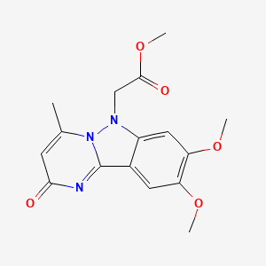 methyl (8,9-dimethoxy-4-methyl-2-oxopyrimido[1,2-b]indazol-6(2H)-yl)acetate