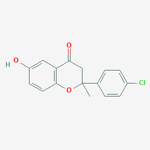 molecular formula C16H13ClO3 B7830835 2-(4-chlorophenyl)-6-hydroxy-2-methyl-2,3-dihydro-4H-chromen-4-one 