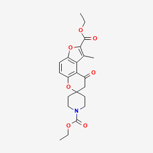 molecular formula C22H25NO7 B7830844 diethyl 1-methyl-9-oxo-8,9-dihydro-1'H-spiro[furo[3,2-f]chromene-7,4'-piperidine]-1',2-dicarboxylate 