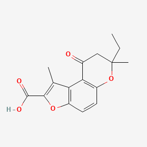 molecular formula C16H16O5 B7830878 7-ethyl-1,7-dimethyl-9-oxo-8,9-dihydro-7H-furo[3,2-f]chromene-2-carboxylic acid 