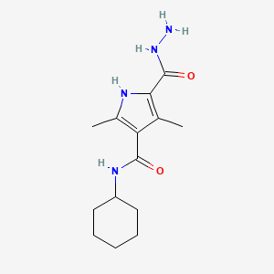 molecular formula C14H22N4O2 B7830886 N-cyclohexyl-5-(hydrazinocarbonyl)-2,4-dimethyl-1H-pyrrole-3-carboxamide 